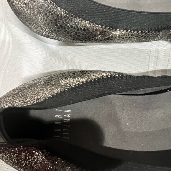- Stuart Weitzman  sparkling silver metallic ballet flats size 38/7 - Picture 2 of 7